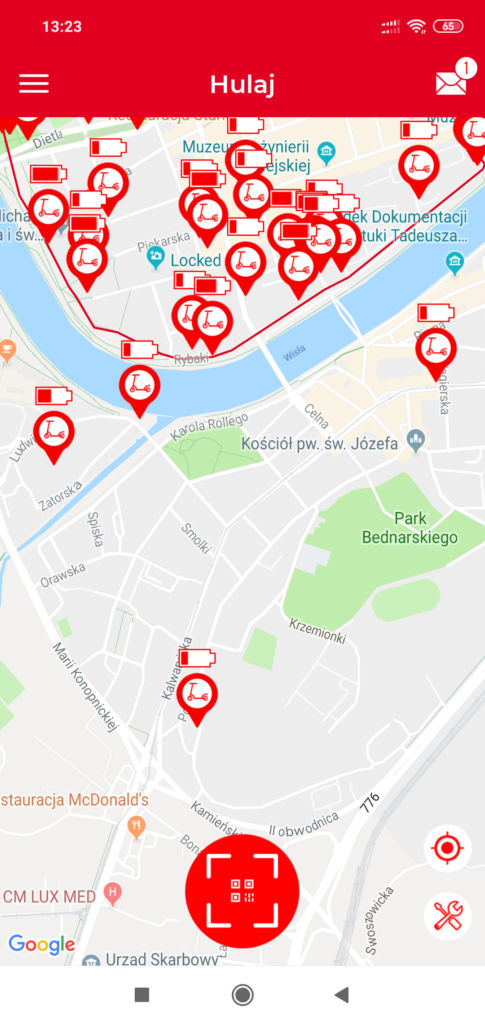 Hulajnogi elektryczne w Krakowie